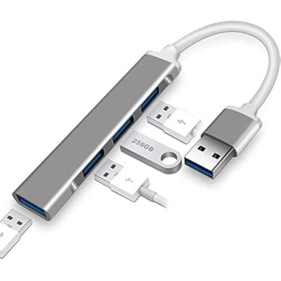 Image of USB Hub 4 Port, Adapter, Aluminum Multi Splitter with 3.0 Ports, for MacBook Air/Pro 2017/2018, XPS and More C Devices