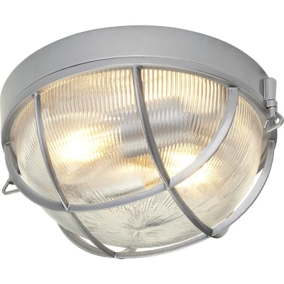 Image of Marina 2 Light Bathroom Flush Mount Ceiling Silver IP44, E27