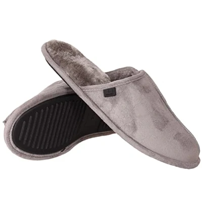 Image of Crosshatch Men&#039;s SLAMPORT Grey Mule Slipper, 11 UK