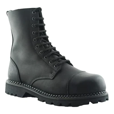 Image of Hunter Oiled Leather Unisex Ankle Biker Steel Toe Boots
