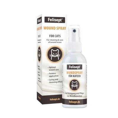 Image of Felisept Wound spray for cats 75ml Cat antiseptic treatment, to clean wounds, skin and mucous membranes care Easy use painless