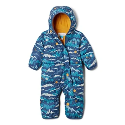 Image of Columbia Unisex Kids Snuggly Bunny Bunting, Snowsuit Romper, Dark Mountain Hypergalactic, Size 6/12