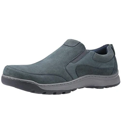 Image of Hush Puppies Men&#039;s Jasper Loafers, Blue Navy Nubuck Navy, 10 UK