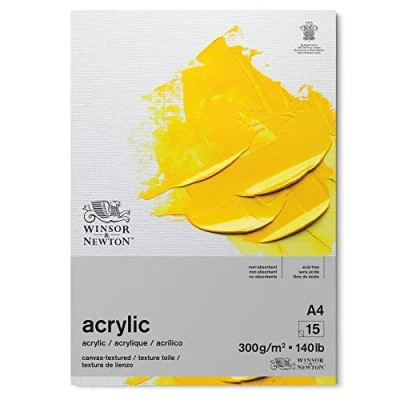 Image of Winsor &amp; Newton 6534005 Acrylic Pad, 15 Sheet, A4 Size, White