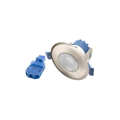 Image of Ovia Fixed Dimmable Multi Wattage CCT IP65 LED Downlight Satin Chrome (Pack of Single)