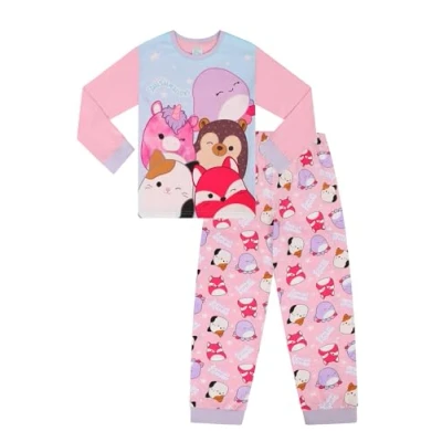 Image of Squishmallows Girls Long Pyjama Set Kids PJ&#039;s (12 13 Years) Pink