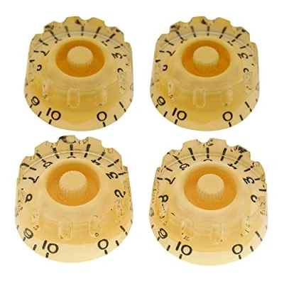 Image of Musiclily Pro Inch Size Knurled Guitar Control Speed Knobs Compatible with USA Made Les Paul Style Electric Guitar, Cream (Set of 4)