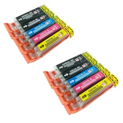 Image of PerfectPrint Compatible Ink Cartridge Replacement for Canon Pixma iP7200 iP7250 iP8750 iX6850 MG5450 MG5550 MG5650 MG6350 MG6450 MG6600 MG6650 MG7150 MG7550 MX725 MX925 550/551 XL (BK/C/M/Y, 10 pack)