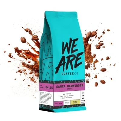 Image of Coffee Beans 227g Bag, Whole Bean Coffee, Brazilian Beans, 100% Arabica, Medium Roast Speciality, Single Origin (We Are Co)