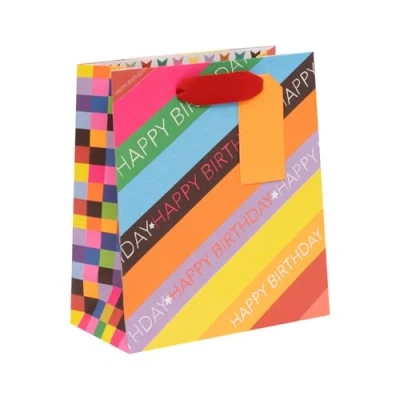 Image of Glick Medium Gift Bag, Happy Birthday, 225 x 200 100 mm, Luxury Recyclable Bag for Birthdays &amp; Celebrations