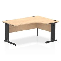Image of Impulse 1600 RH Crescent Desk Maple Top Black Cable Managed Leg