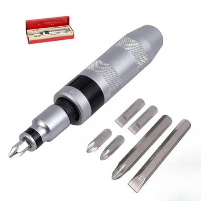 Image of 8 PCs Impact Screwdriver Set, Reversible Manual Hand Driver Bits Detachable 1/2 Inch Square Drive, Phillips and Slotted Bit