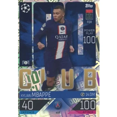 Image of Topps Match ATTAX 2022/23 Hundred Club Card KYLIAN MBAPPE