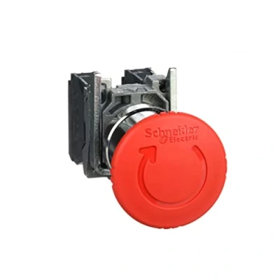 Image of Schneider Electric Harmony XB4 Emergency Stop Switch Ø40 Press Red 1O+1F Screws
