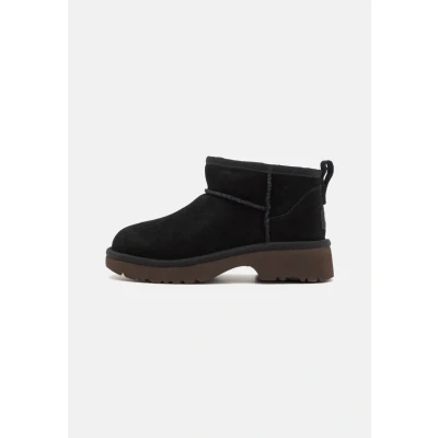 Image of UGG Classic Ultra MINI NEW Heights ankle boots for kids, Size: 12K, Black Suede