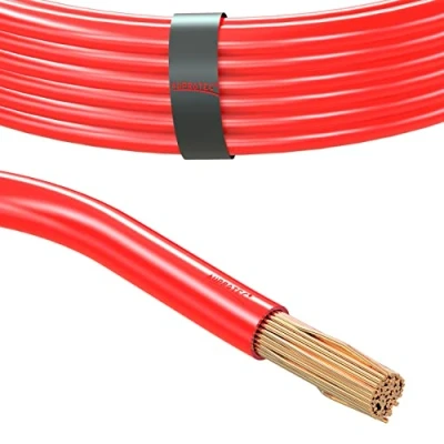 Image of Automotive Wire 25.0 mm² Cable Battery Cord length 1m 5m or 10m choice: (5m metre (AWG 4) copper wire, red)