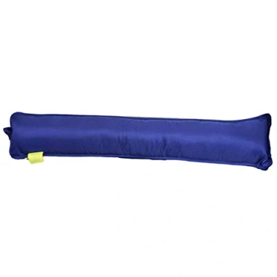 Image of New Plain Fabric Draught Excluder Draft Insulator Cushion Decorative Door or Window Stopper Polycotton Energy Saver Snake Hallway Multipurpose (Navy Blue)