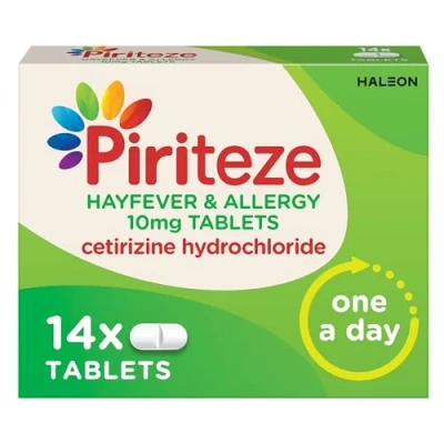 Image of Piriteze Antihistamine Allergy Relief Tablets, Cetirizine Pack of 14