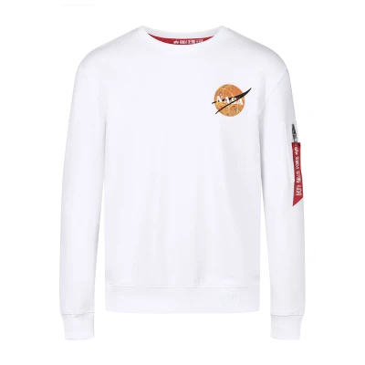 Image of Alpha Industries Basic Sweater Rubber Sweatshirt for Men White