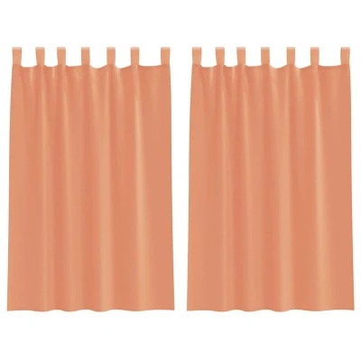 Image of vidaXL Voile Curtains with Loops 2 pcs Terracotta 140x175 cm