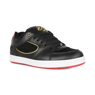 Image of és Accel Unisex Skate shoes, Size: 4, Black/gold/white Suede