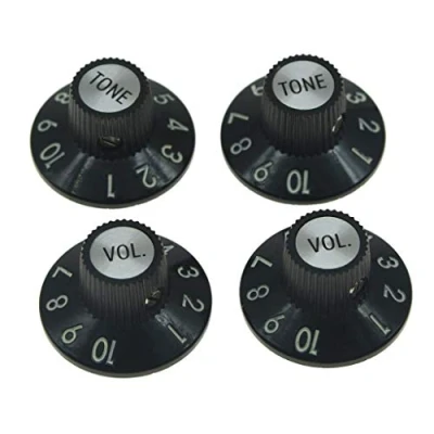 Image of KAISH Set of 4 Witch Hat Knobs with Screw Guitar Bass 2 Volume Tone for 72 Telecaster Custom or Amplifiers