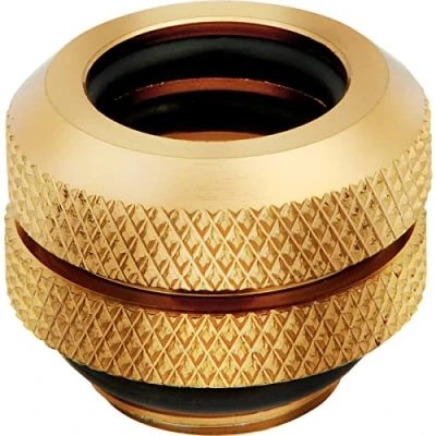 Image of Corsair Hydro X Series XF Hardline 12mm OD Fittings, Four Pack (G1/4 Inch BSPP Port Threads, Solid Brass Durability, Double O Ring Design, Compatible with Additional Adapters) Gold