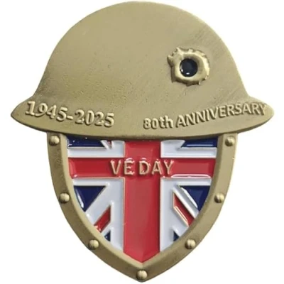 Image of best badge: 2022 UK VE Day Pin Badge Victory in Europe Decorations 77th Anniversary Celebration