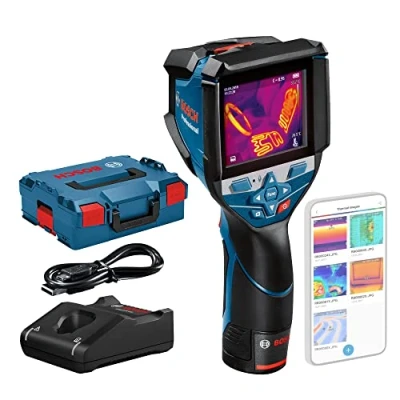 Image of Bosch Professional 12V System Thermal Camera GTC 600 C (1x Battery, w/app Function, Temperature Range: 20C to +600C, Resolution: 256 x 192px, in L Boxx)