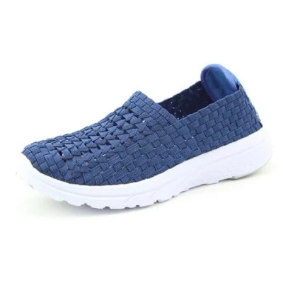 Image of Heavenly Feet Slip On Casual Woven Trainer Lightweight Summer Beach Sports Shoes (Navy, UK Footwear Size System, Adult, Women, Numeric, Medium, 6.5)