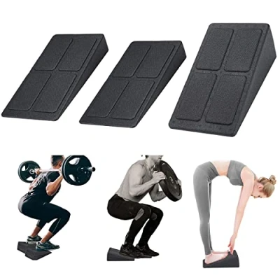 Image of Squat Wedge Block Adjustable Non Slip Ramp Slant Board Calf Stretcher, Heavy Duty 3pcs Foam Foot Ankle Knee Stretcher Leg Extender, Incline Platform For Heel Elevated and Raise