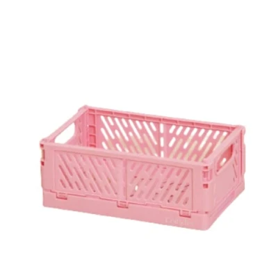 Image of Craftelier Folding box for organisation and storage materials Stackable design Size: Small Pink Open dimensions: 15 x 9.5 5.5 cm