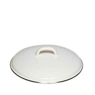 Image of Riess, 0100 033, Lid with chrome rim 22, CLASSIC white, height 6 cm, diameter 22 enamel, induction