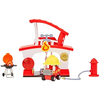 Image of Little Tikes Let’s Go Cozy Coupe Fire Station Playset For Tabletop &amp; Floor Play Includes Truck, Rescue Hat, Barbecue Grill Hydrant Toddlers 3+ Years