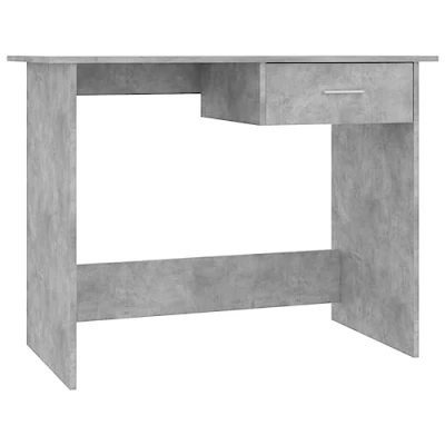 Image of vidaXL Desk Chipboard Desks with Drawers Writing Tables Computer Workstations Corner Office 100x50x76cm Concrete Grey