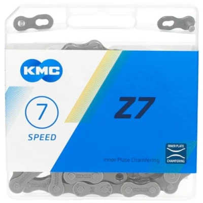 Image of KMC Bike Chain Z7, High Performance Bicycle Chain, Quality &amp; Highly Compatible With Chamfered Inner Plates, Shifting Multi Speed 1/2&quot; X 3/32&quot; 114 links