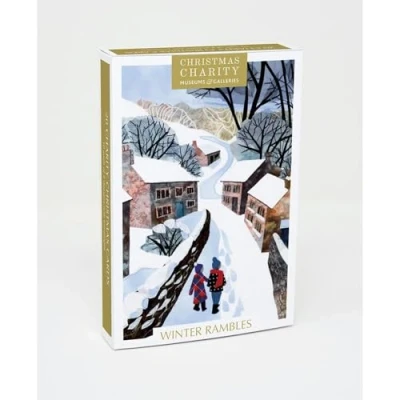 Image of Museums &amp; Galleries Charity Christmas Cards Winter Rambles Snowy Landscapes Eco Friendly and Recyclable Pack of 20 10 Each 2 Designs