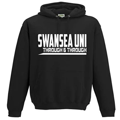 Image of Amelia Gould Apparel Swansea Uni Through &amp; Premium Mens Hoodie X Large Black
