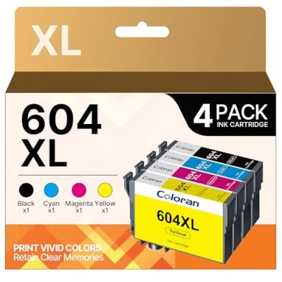 Image of 604XL Ink Cartridges Replacement for Epson 604 XL Cartridge Expression Home XP 2200 2205 3200 3205 4200 4205, Workforce WF 2910DWF 2930DWF 2935DWF 2950DWF 4pack