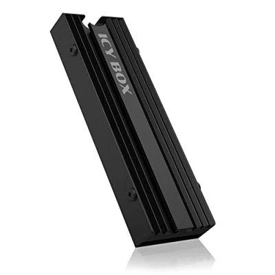 Image of ICY BOX M.2 Heat Sink for PS5, Suitable SSD (2280), Height 10mm, 3X thermal pad, Black, IB M2HS PS5