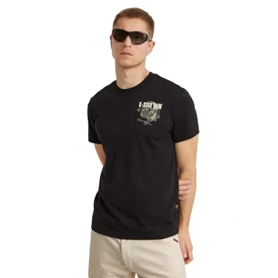 Image of G STAR RAW Men&#039;s Headphones back gr r T Shirts, black (dk D24687 C372 6484), S