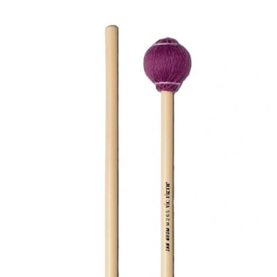 Image of Vic FIrth Corpsmaster® Signature Series Marimba Mallets M265 Ian Grom Yarn Medium Soft White/Purple