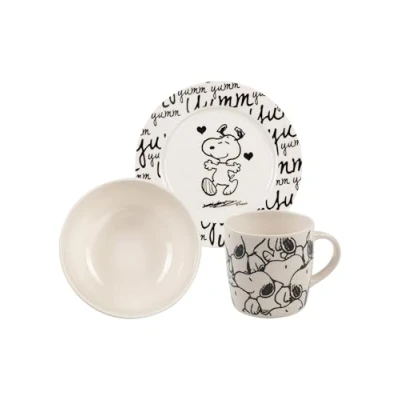 Image of United Labels Peanuts Breakfast Set, 3 Piece Set Snoopy