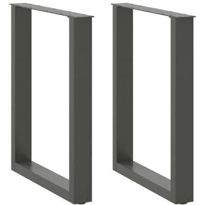 Image of vidaXL Coffee Table Legs Metal Steel Supports with Adjustable Feet Sturdy U Shaped Design in Anthracite