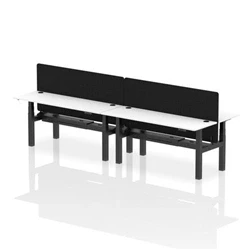 Image of Air B2B 1800x600mm Adjustable 4P Bench Desk CP White/Black + Screen