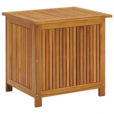 Image of vidaXL Solid Acacia Wood Garden Storage Box Rustic Outdoor/Indoor Chest with Water Resistant Bag, Brown, 60x50x58/106 cm