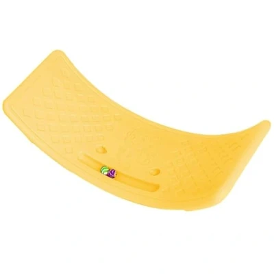Image of Wobble Balance Board Kids, Curved Popping Workout Board, Toddler Seesaw Rocker Core Strength Dancers Yoga Equipment for Kids Boys Girls (Yellow)