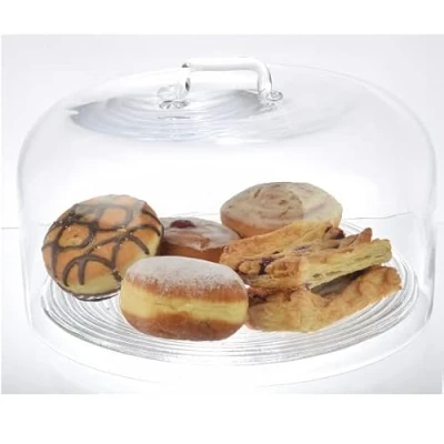 Image of EMH Handmade Glass Display Cover Cloche Dome With Handle Tall 19.5 cm x 31