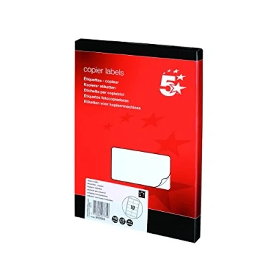 Image of 5 Star Labels Copier 10 per Sheet 105x57mm White [1000 Labels]