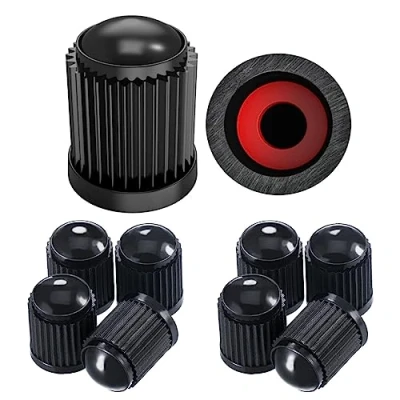 Image of Pitlane Performance® Valve Caps Set of 10 Schrader Tire Stem for Cars, SUVs, Motorcycles &amp; Bicycles Dustproof, Durable Covers All Valves (Black)